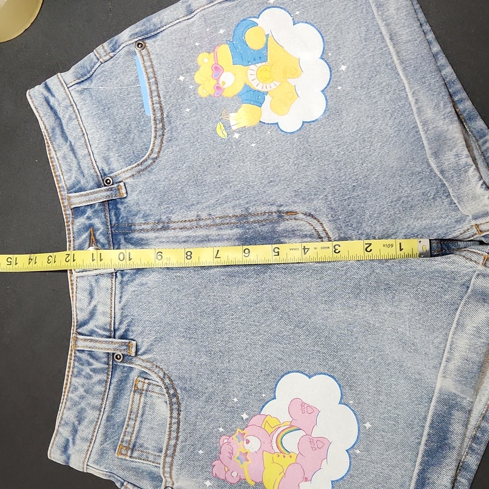 NWT Care Bears Glitter Print Denim Mom Shorts Womens Size 6 & PLUS SIZE 16 - Picture 12 of 12